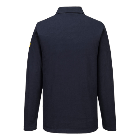 Tricou polo cu maneca lunga antistatic Portwest AS23 ESD L/S, 96% bumbac, 4% fibra carbon, 150 gr/mp [1]