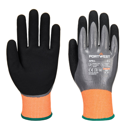 Manusi de protectie - Manusi de protectie taiere Portwest AP51 CUT F15 NITRILE AQUA GLOVE, impregnate in nitril