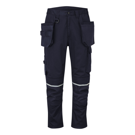 Pantaloni de lucru in talie - Pantaloni de lucru multifunctionali Portwest CD845 WX2 STRETCH HOLDER,  65% poliester reciclat, 35% bumbac, 245 gr/mp