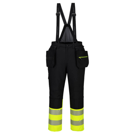 Pantaloni pieptar reflectorizanti - Pantaloni salopeta de iarna cu benzi reflectorizante Portwest DX4 Hi-Vis Clasa 1, 100% poliester, 160 gr/mp