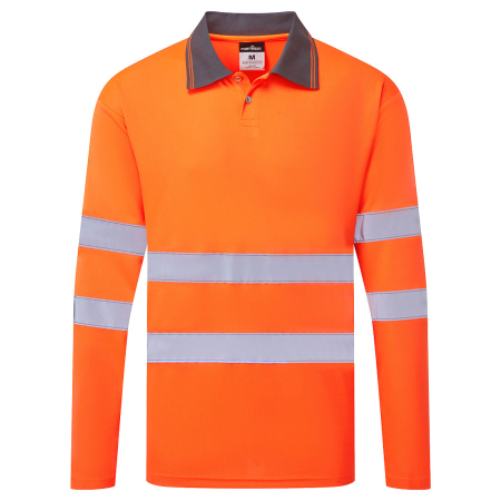 Imbracaminte de lucru - Tricou polo cu maneca lunga reflectorizant Portwest ES277 ES1 ESSENTIAL Hi-Vis, 100% poliester, 175 gr/mp