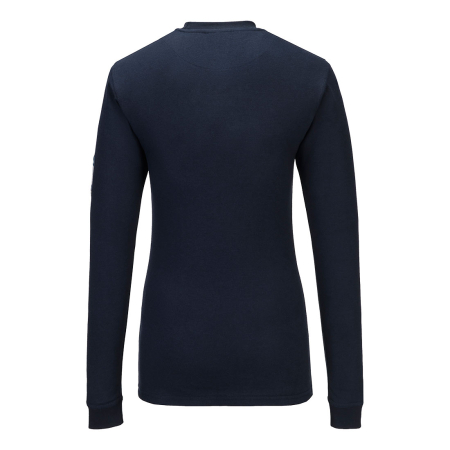 Tricou antistatic cu maneca lunga dama Portwest FR808 MODAFLAME Knit FR,  60% modacrilic, 39% bumbac, 1% fibra de carbon, 200g/mp [1]