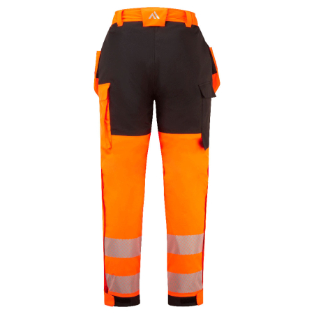 Pantaloni captusiti de iarna reflectorizanti impermeabili Portwest PW3 FR MODAFLAME Rain+ Hi-Vis, 60% poliester, 21% modacrilic, 18% bumbac, 1% fibra de carbon, 270 gr/mp [1]