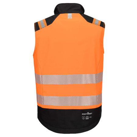 Vesta softshell reflectorizanta Portwest FR719 MODAFLAME Hi-Vis MULTI NORM, 60% modacrilic, 39% bumbac, 1% fibra de carbon, 350 gr/mp [1]