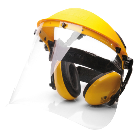 Viziere de protectie - Set protectie PPE Portwest PW90, viziera si antifoane, policarbonat