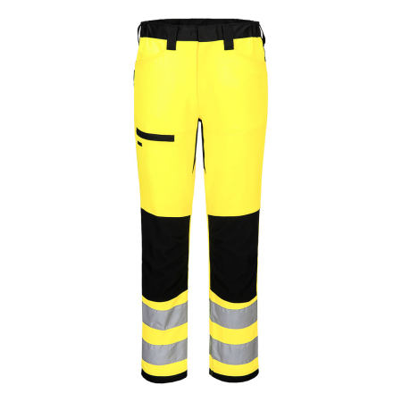 Pantaloni talie reflectorizanti - Pantaloni de lucru reflectorizanti Portwest CD857 Hi-Vis LIGHTWEIGHT, 93% poliester reciclat, 7% elastan, 195 gr/mp