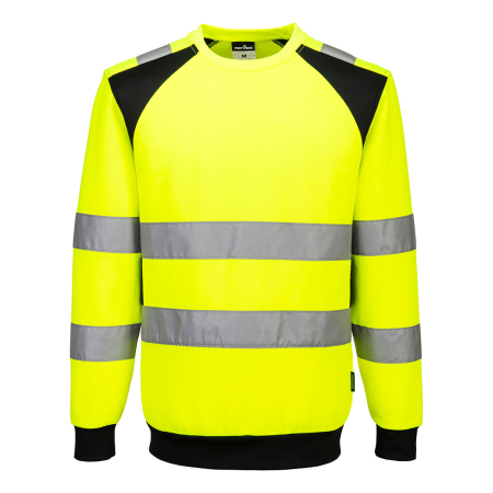 Bluze | Hanorace reflectorizante - Hanorac fara gluga reflectorizant Portwest WX2 ECO Hi-Vis,  65% poliester reciclat, 35% bumbac, 300 gr/mp