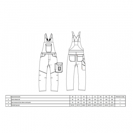 Pantaloni salopeta cu pieptar Portwest PW243 PW2, 65% poliester, 35% bumbac, 245g [1]