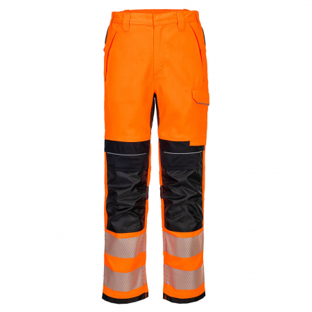 Imbracaminte de lucru - Pantaloni de lucru cu benzi reflectorizante Portwest FR414FR Modaflame HVO, 61% modacrilic, 18% viscoza, 15% poliester, 5% aramid, 1% fibra carbon, 300 gr/mp