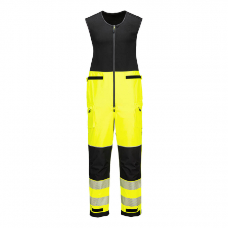 Imbracaminte de lucru - Salopeta impermeabila cu benzi reflectorizante Portwest T150 PW3 Hi-Vis RAIN SALOPETTES
