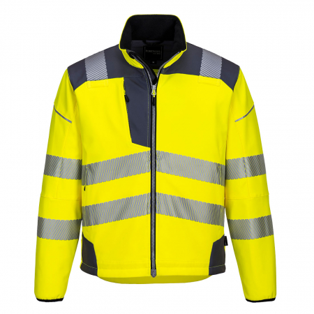 Imbracaminte de lucru - Jacheta softshell reflectorizanta Portwest VISION T402 PW3, 94% poliester, 6% elastan, 310 gr/mp