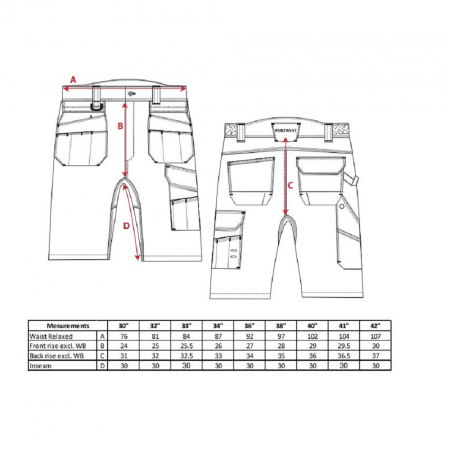 Pantaloni scurti de lucru Portwest HOLSTER WORKN PW345 PW3, 65% poliester, 35% bumbac, 300g [1]