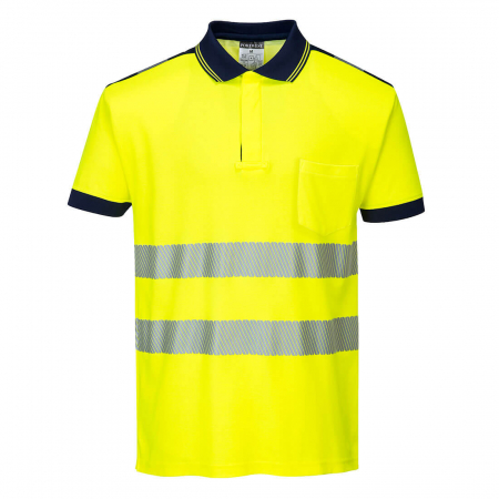Tricou polo reflectorizant Portwest T180 PW3, 55% bumbac, 45% poliester, 175 gr/mp [0]