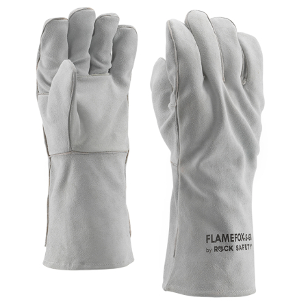 Manusi de protectie - Manusi de protectie termica Rock Safety FLAMEFOX-S-GB, piele spalt bovina, 100 °C, 35cm