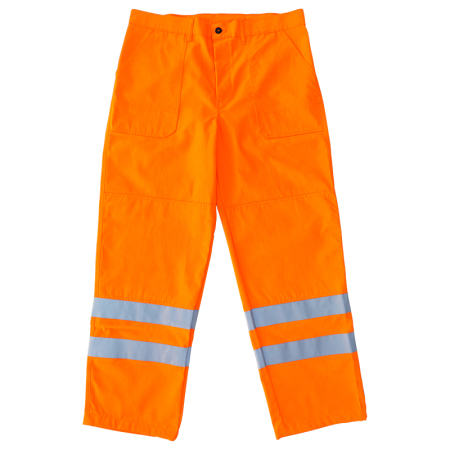 Pantaloni talie reflectorizanti - Pantaloni de lucru cu benzi reflectorizante Rock Safety OHW-N-01, 60% bumbac, 40% poliester