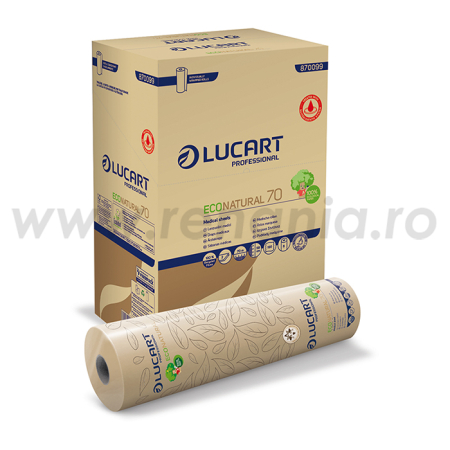 Echipamente speciale de protectie - Rola de hartie medicala Lucart ECONATURAL 70 JOINT, 59x37cm