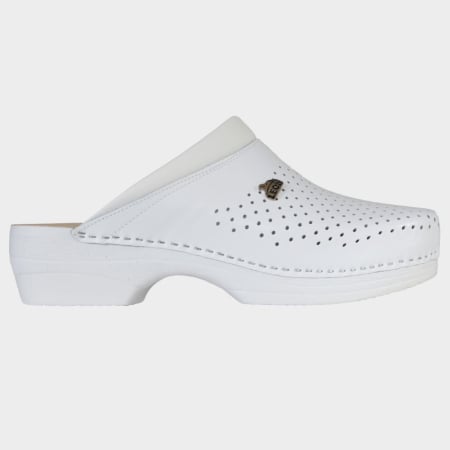 Saboti albi de lucru si protectie - Saboti de lucru barbat Leon WHITE