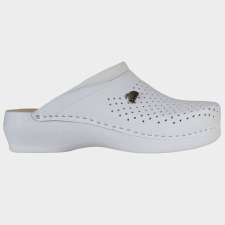 Saboti albi de lucru si protectie - Saboti de lucru drama Leon WHITE