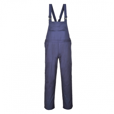 Pantaloni pieptar ignifugi - Pantaloni salopeta cu pieptar ignifugi Portwest BIZFLAME PRO FR37, 99% bumbac, 1% fibra de carbon, 330g