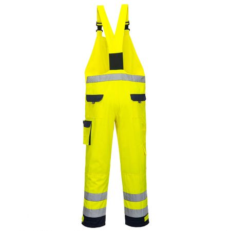 Pantaloni salopeta cu pieptar reflectorizanti Portwest DIJON TX52, 65% poliester, 35% bumbac 245 gr/mp [2]