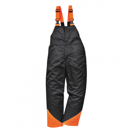 Imbracaminte de lucru - Pantaloni salopeta cu pieptar Portwest OAK CH12, pentru forestieri,  65% poliester, 35% bumbac, 245g