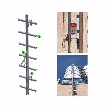 Echipament pentru lucru la inaltime - Scara de acces Vertiqual TWINSTOP, cu sistem de integrare asigurat
