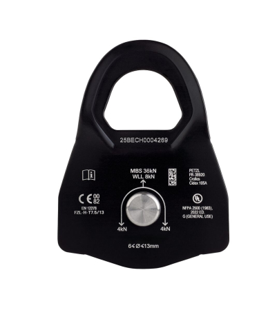 Scripete cu rulment Petzl MINDER L P060CA00, eficienta 97%, 237g, compatibil cu carabiniera OXAN si VULCAN [1]