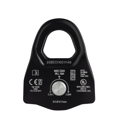 Scripete cu rulment Petzl MINDER S P060AA00, eficienta 91%, 71g, compatibil cu carabiniera COOK si AmD [1]