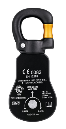 Scripete cu rulment Petzl SPIN S1 OPEN P002Ba00, eficienta 91%, cu sistem anti rotatie integrat [1]