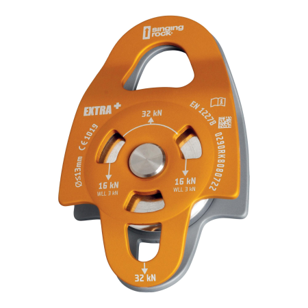 Scripeti - Scripete cu rulment Singing Rock EXTRA PLUS RK808OS00, eficienta 94%, 276g, 32kN, max. 13mm