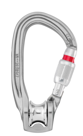 Scripeti - Scripete cu rulment tip carabiniera Petzl ROLLCLIP Z SL P75 Sl, eficienta 85%, compatibil cu blocator ASCENSION si RESCUCENDER