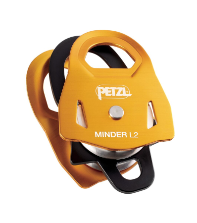 Scripeti - Scripete dublu cu rulment Petzl MINDER L2 P060DA00, eficienta 97%, 436g, compatibil cu carabiniera COOK si AmD