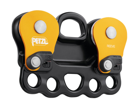 Scripeti - Scripete dublu cu rulment Petzl REEVE P005Aa00, eficienta95%, pentru operatiuni de salvare