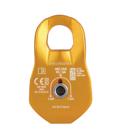 Scripete pe bucsa Petzl FIXE NEW P006AA01, eficienta 71%, 98g, compatibil cu carabiniera OK si WILLIAM [2]