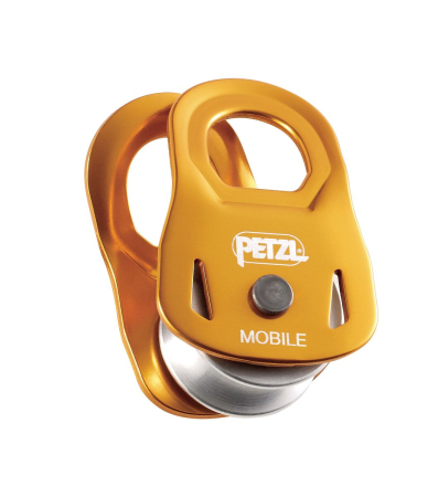 Scripeti - Scripete pe bucsa Petzl MOBILE NEW P003AA00, eficienta 71%, 68g, compatibil cu carabiniera OK si WILLIAM
