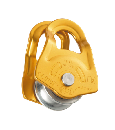 Scripeti - Scripete pe bucsa Petzl MOBILE P03A, eficienta 71%, compatibil cu carabiniera OK si WILLIAM