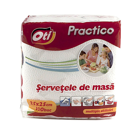 Echipamente speciale de protectie - Servetele de masa 25x25cm albe, Oti Practico