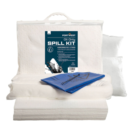 Diverse echipamente pentru aplicatii speciale - Set 3 x Kit absorbtie uleiuri Portwest SM61, 50L, hidrofobe, pentru controlul deversarilor de uleiuri