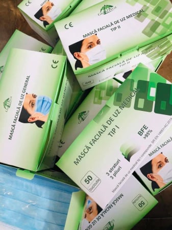 Set 50 bucati - semi masca faciala de uz medical tip II ROGLOBAL, bfe>98%, EN 14683 [3]