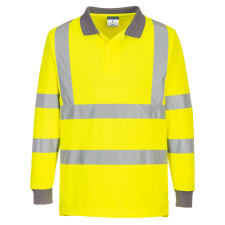 Tricouri polo reflectorizante - Set 6 buc x Tricou polo cu maneca lunga reflectorizant Portwest EC11, 100% poliester, 175 gr/mp