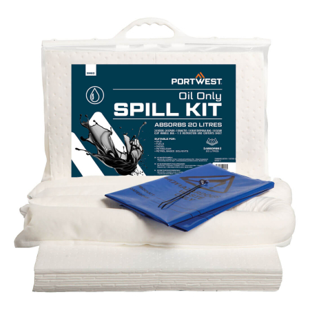 Diverse echipamente pentru aplicatii speciale - Set 6 x Kit absorbtie uleiuri Portwest SM60, 20L, hidrofobe, pentru controlul deversarilor de uleiuri