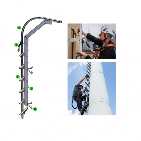 Echipament pentru lucru la inaltime - Sistem de asigurare Vertiqual SECURAIL VERTICAL, scara de acces