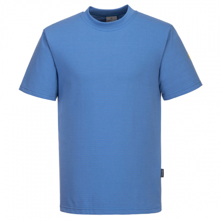 Imbracaminte de lucru - Tricou clasic antistatic Portwest AS20 ESD,  96% bumbac, 4% fibra carbon, 195 gr/mp