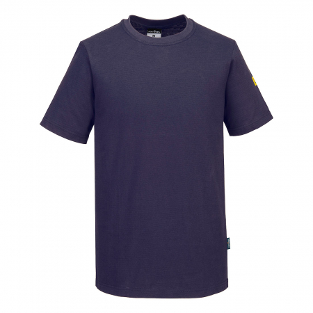 Tricou clasic antistatic Portwest AS20 ESD,  96% bumbac, 4% fibra carbon, 195 gr/mp [0]