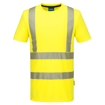 Imbracaminte de lucru - Tricou clasic cu maneca scurta reflectorizant Portwest PW3 Hi-Vis S/S, 100% poliester, 150 gr/mp
