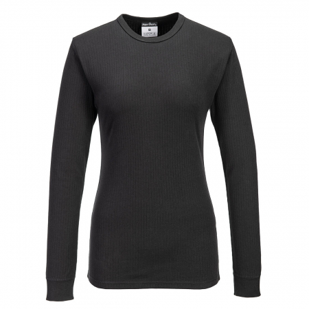 Imbracaminte de lucru - Tricou clasic cu maneca lunga termic dama Portwest B126, 50% poliester, 50% bumbac,  200 gr/mp
