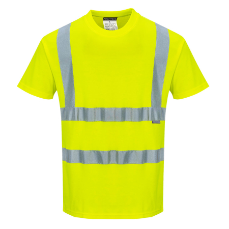 Tricouri clasice reflectorizante - Tricou clasic reflectorizant Portwest COTTON CONFORT S170, 55% bumbac, 45% poliester, 175 gr/mp