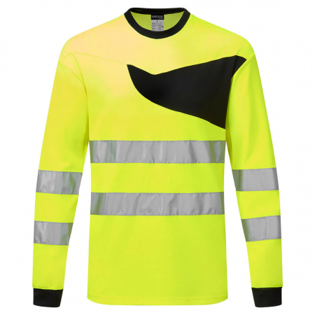 Tricou cu maneca lunga reflectorizant Portwest PW221 S/S, 55% bumbac, 45% poliester, 144 gr/mp [0]
