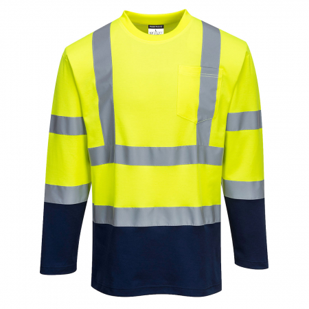 Tricou cu maneca lunga reflectorizant Portwest S280, 55% bumbac, 45% poliester, 175 gr/mp [0]