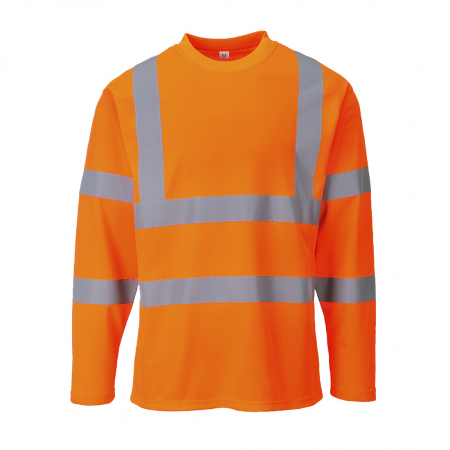 Tricouri clasice reflectorizante - Tricou clasic cu maneca lunga HIVIS S278, 55% bumbac, 45% poliester, 175 gr/mp